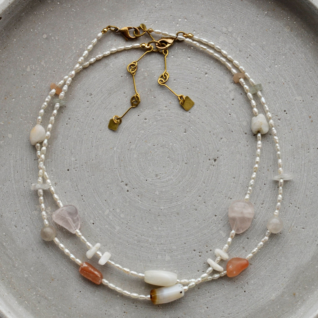 Perlenkette aus wiederverwendeten Süßwasserperlen - Schmuck - Gudbling