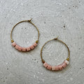 Pink Opal Würfel Creolen