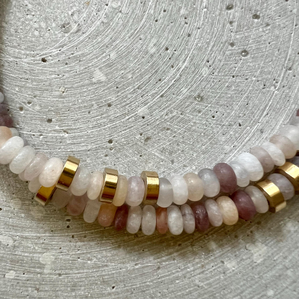 Quarz Perlen Kette - Halskette - Gudbling