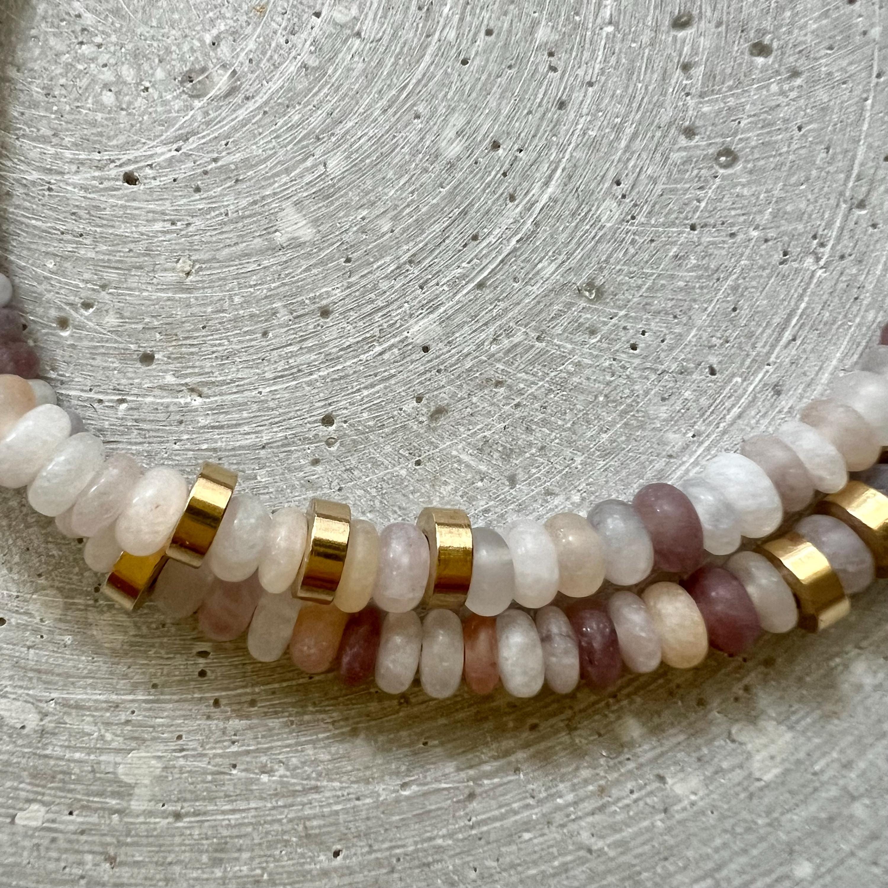 Quarz Perlen Kette - Halskette - Gudbling