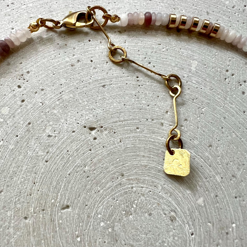 Quarz Perlen Kette - Halskette - Gudbling