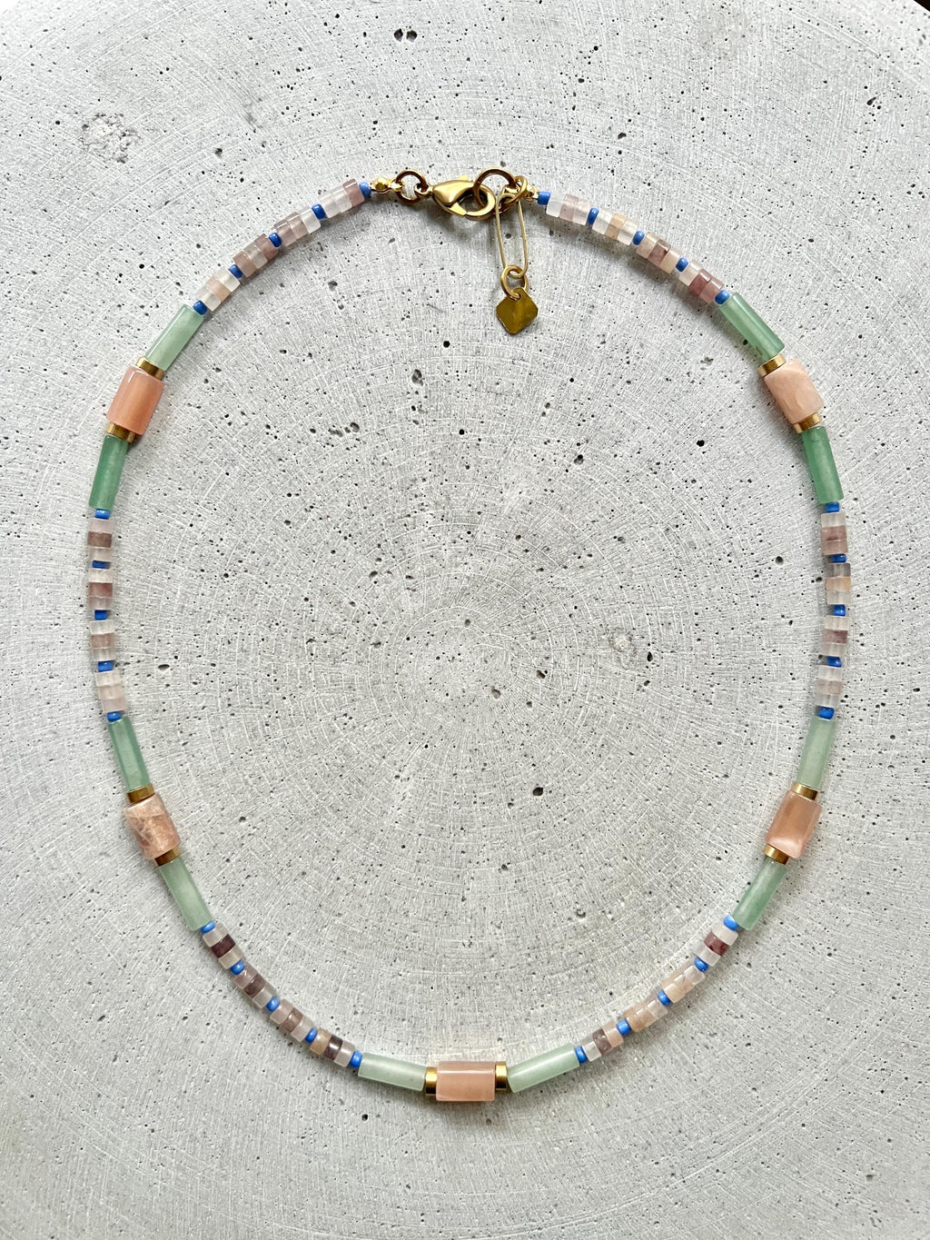 Quarz und Sunstone Surferkette - Halskette - Gudbling