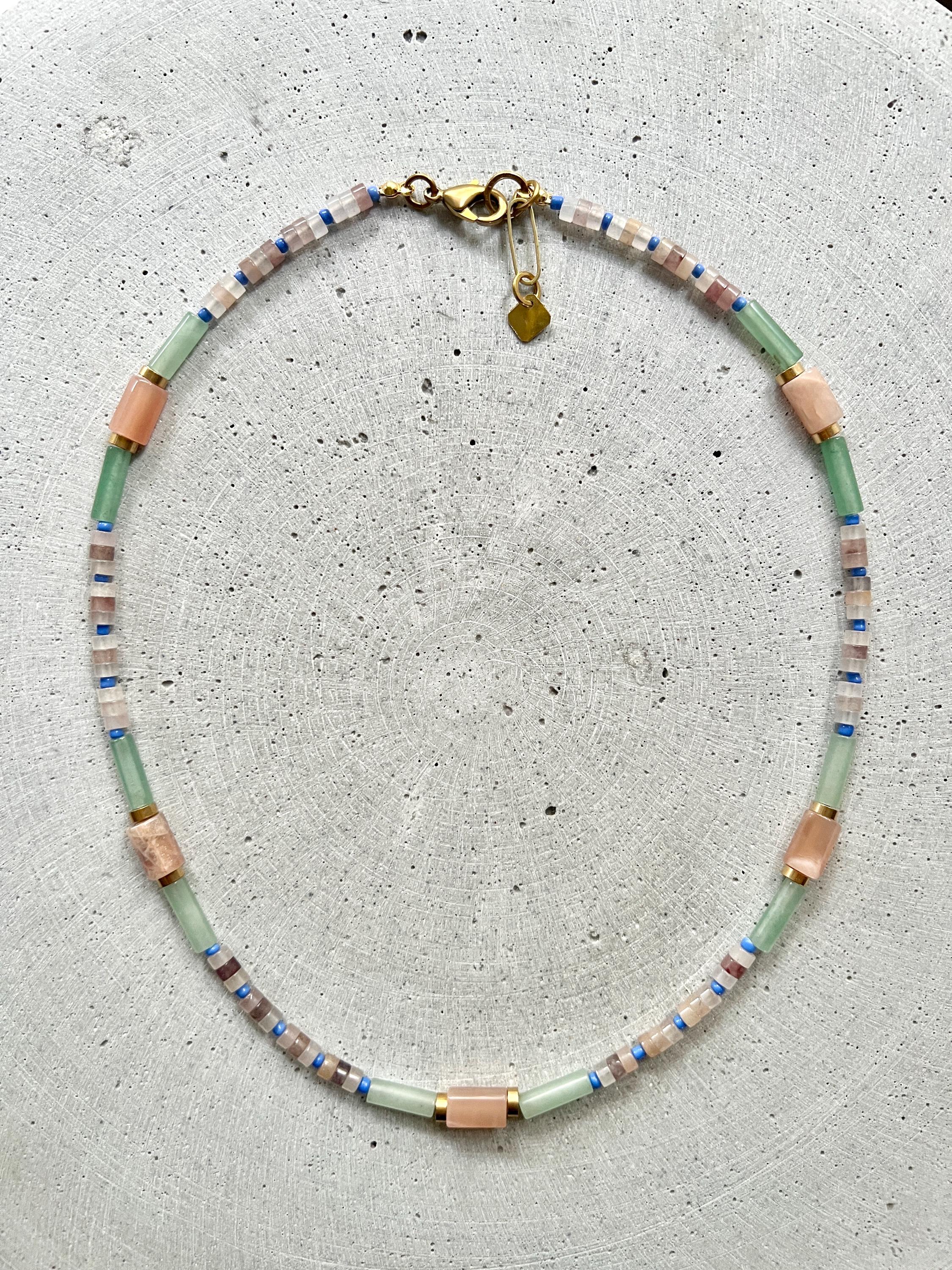 Quarz und Sunstone Surferkette - Halskette - Gudbling