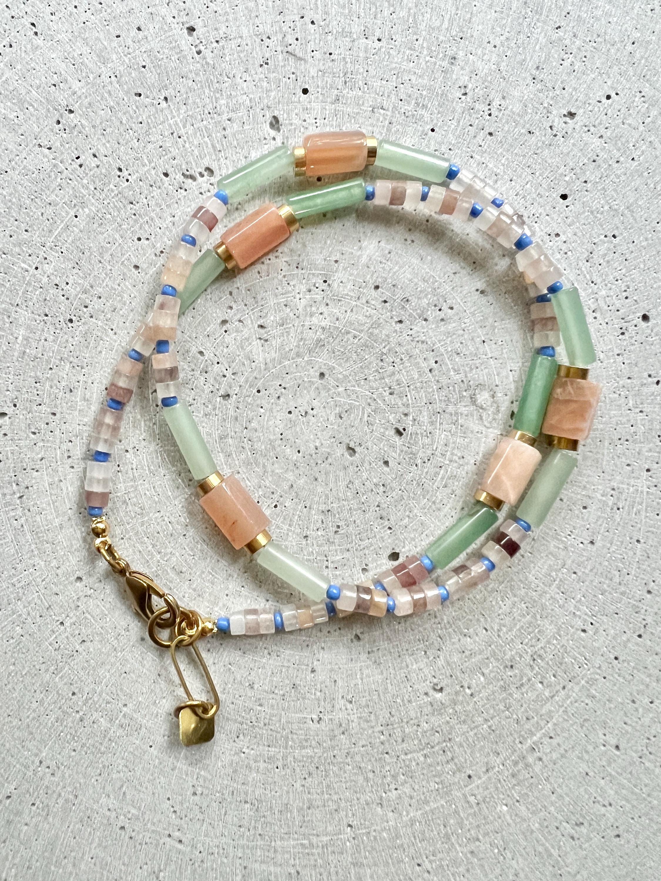 Quarz und Sunstone Surferkette - Halskette - Gudbling