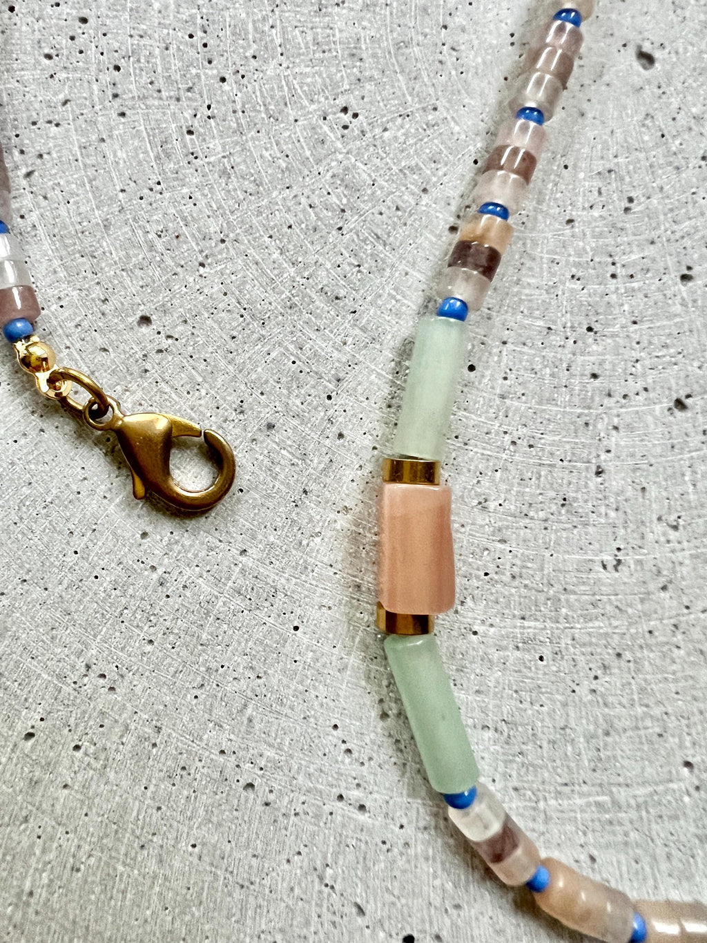 Quarz und Sunstone Surferkette - Halskette - Gudbling