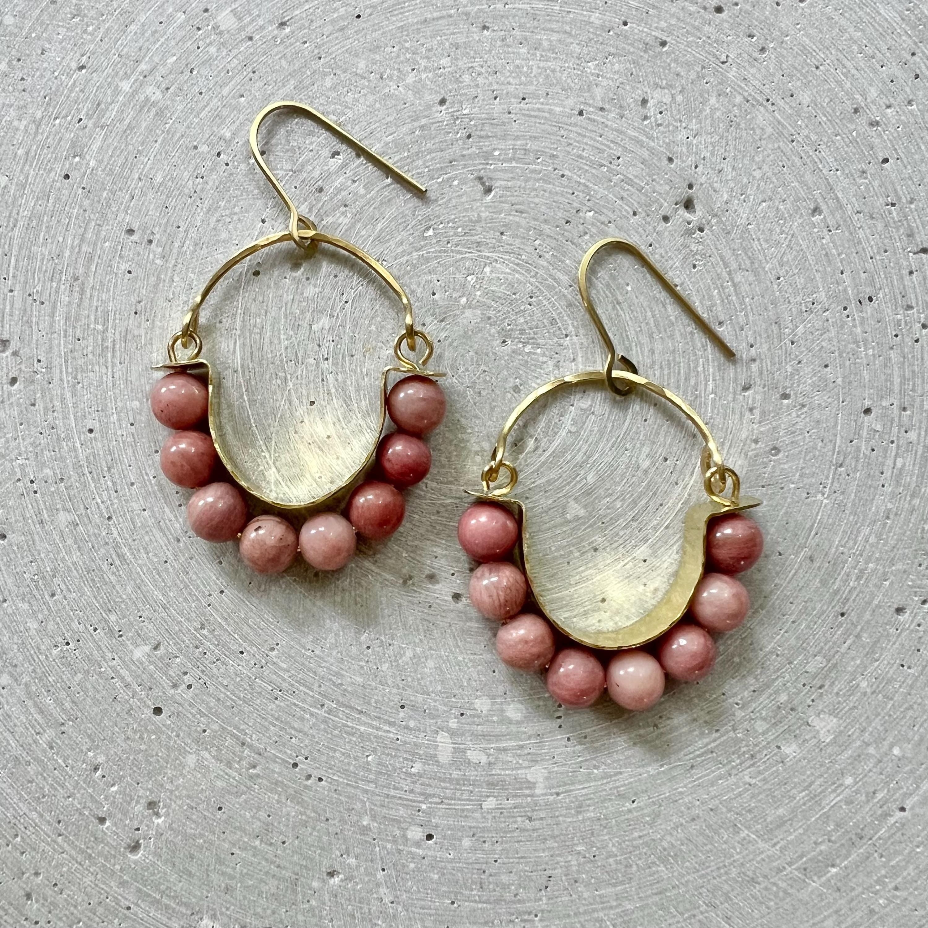 Rhodochrosit Hoop Ohrringe - Schmuck - Gudbling