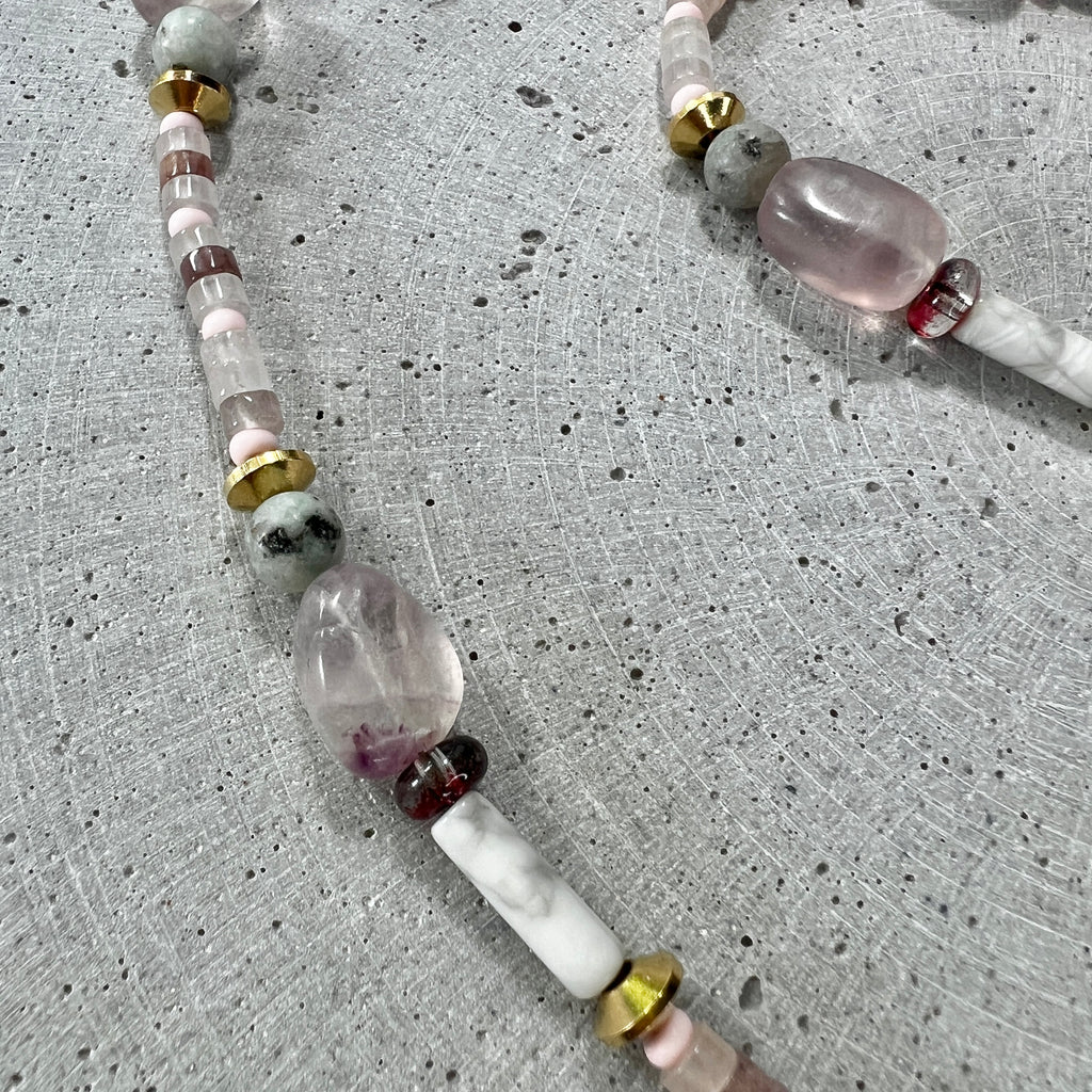 Rhodochrosit Stein Statement Kette - Halskette - Gudbling