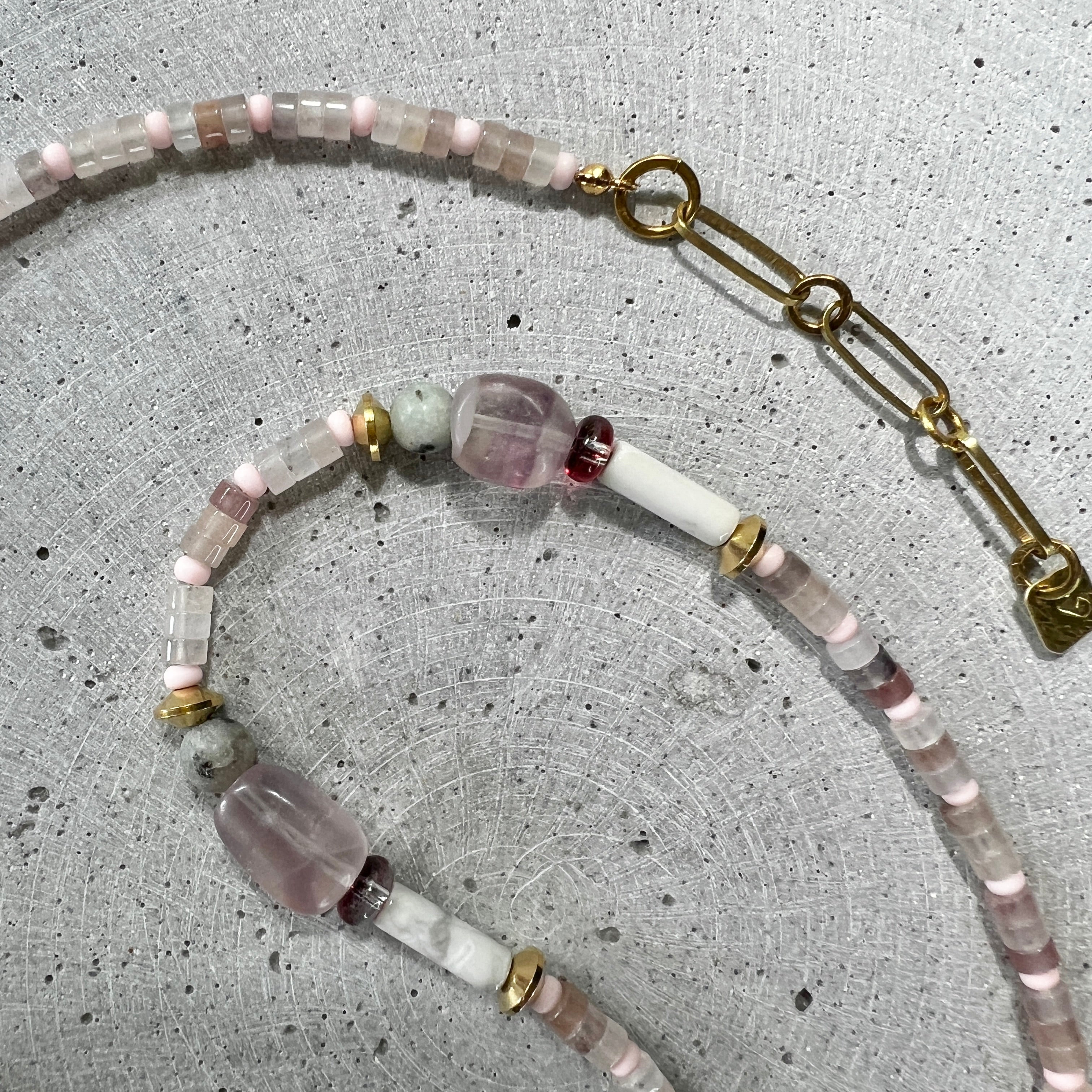 Rhodochrosit Stein Statement Kette - Halskette - Gudbling