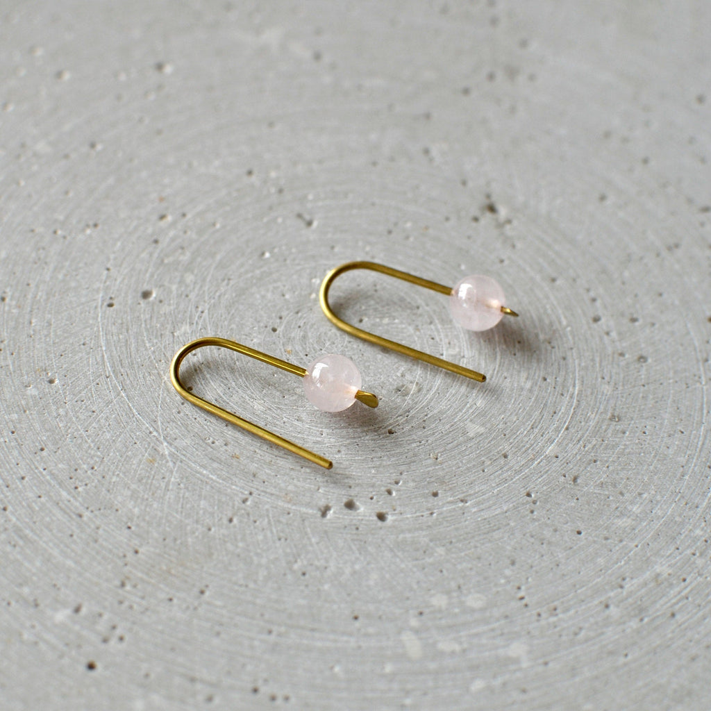 Rosenquarz Ohrbögen - Ohrring - Gudbling