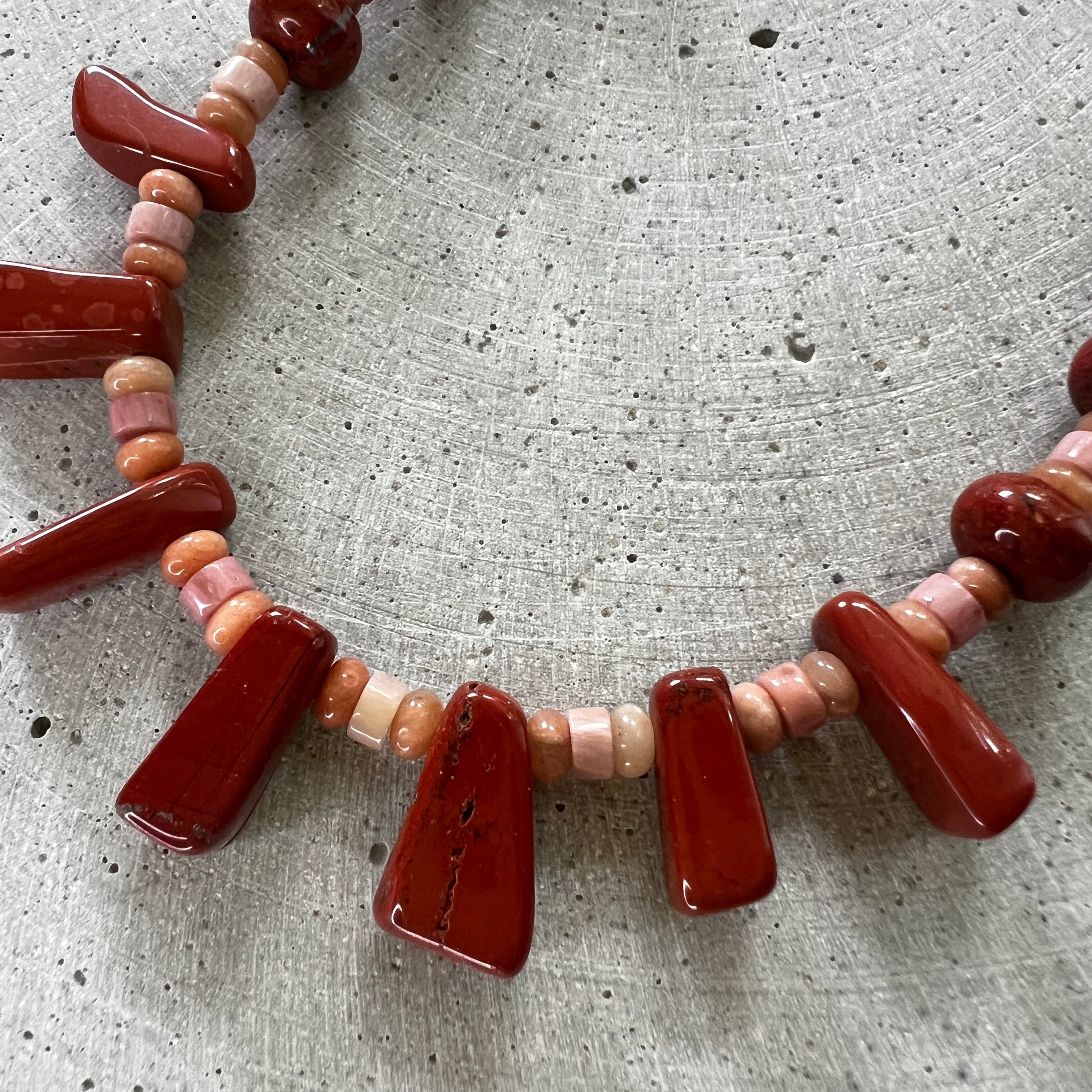 Roter Jaspis Collier - Halskette - Gudbling