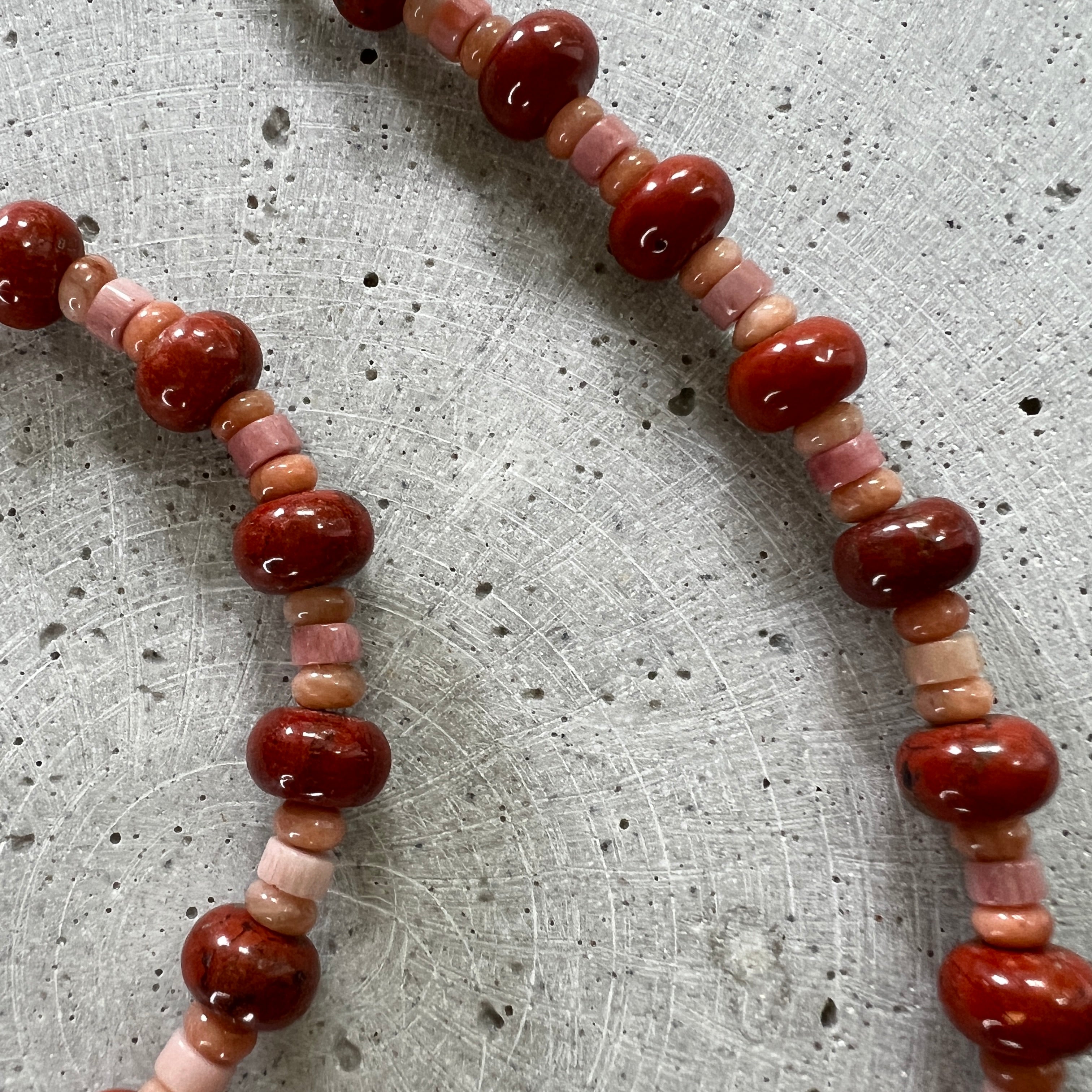 Roter Jaspis Collier - Halskette - Gudbling