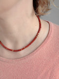 Roter Jaspis Heishi Perlenkette