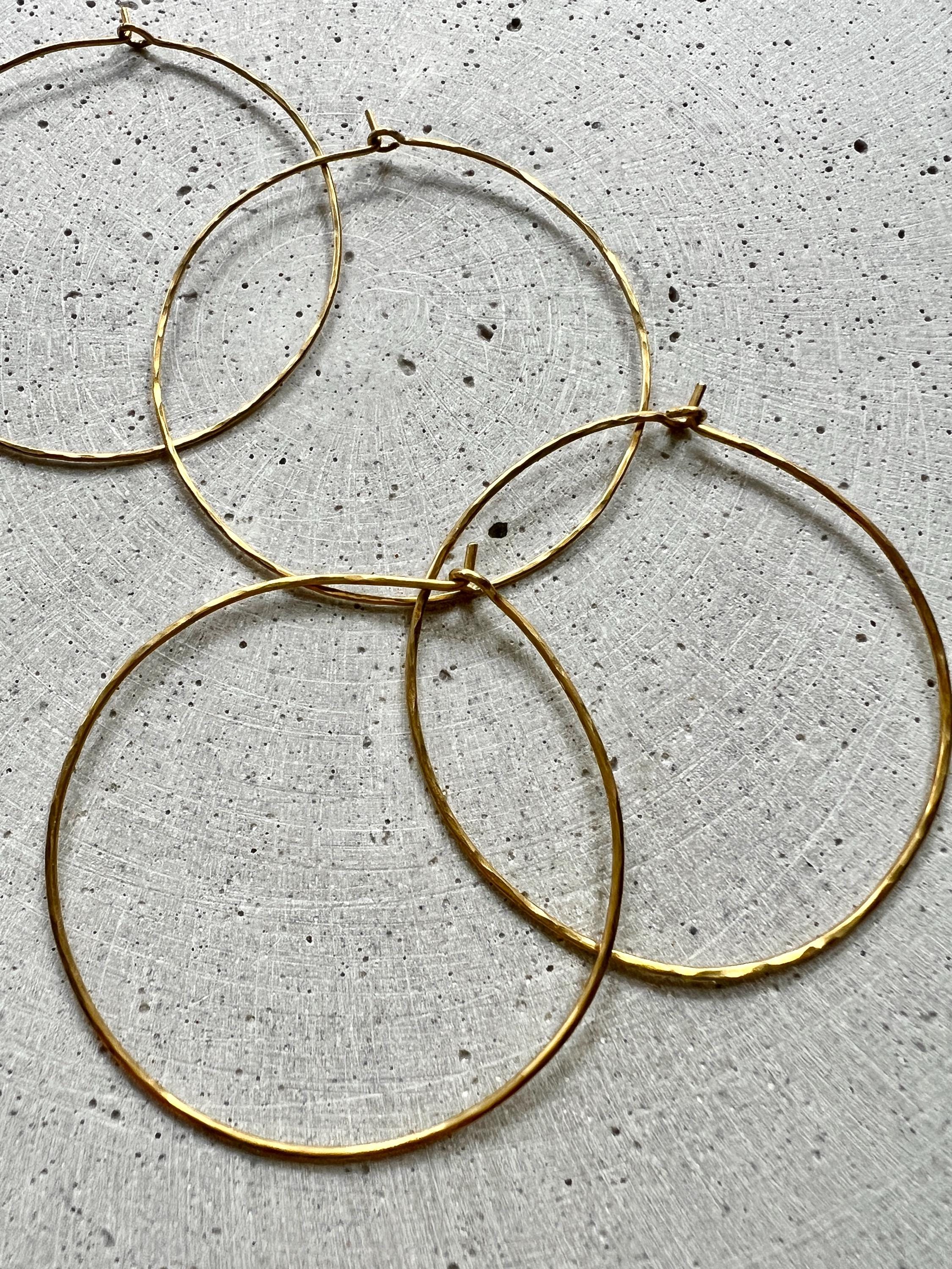 Schlichte Messing Creolen 3cm - Schmuck - Gudbling