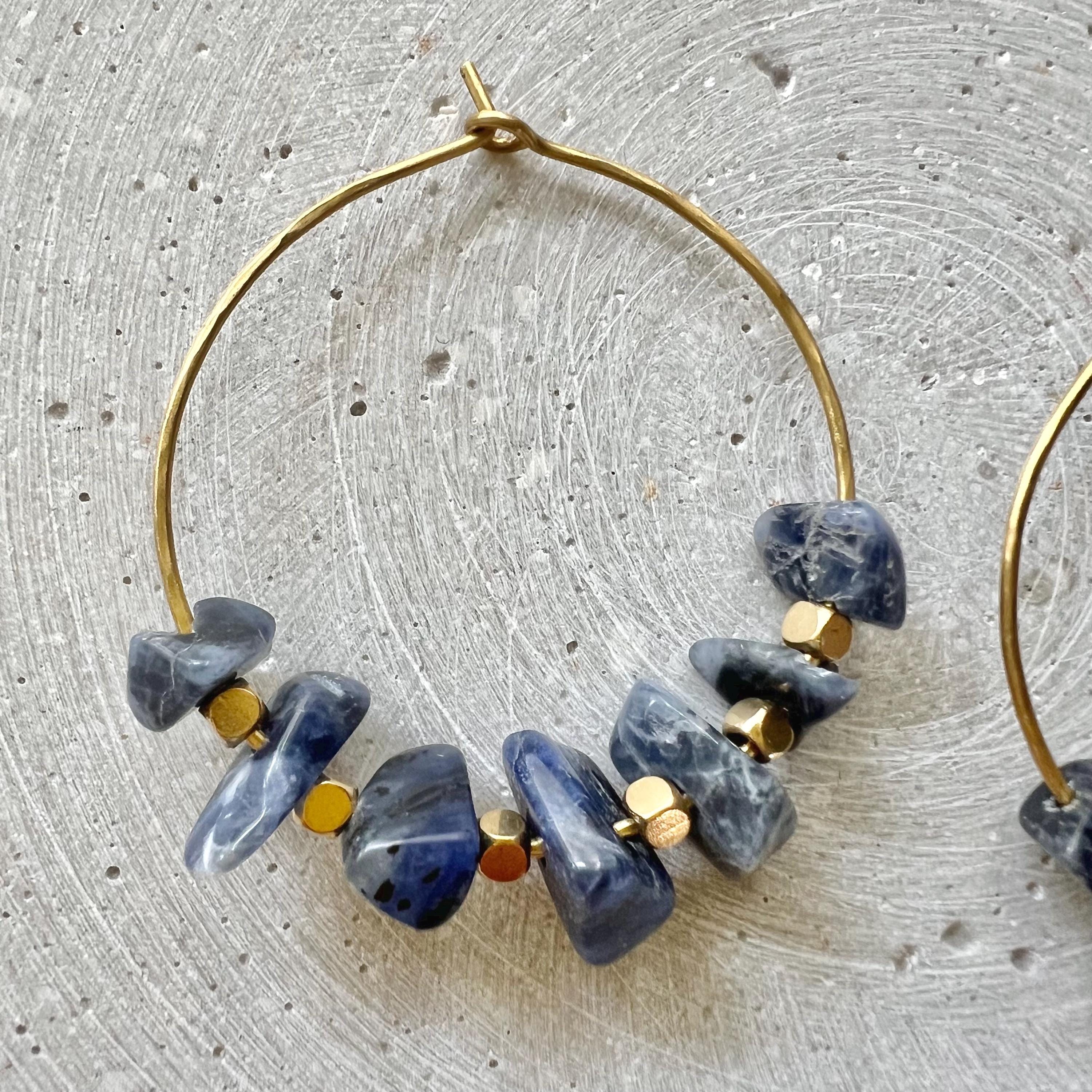 Sodalith Nuggets Kreolen - Schmuck - Gudbling