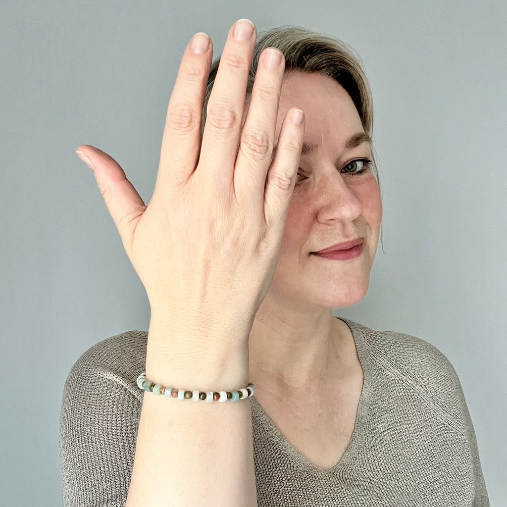 Unakite and Amazonite bracelet