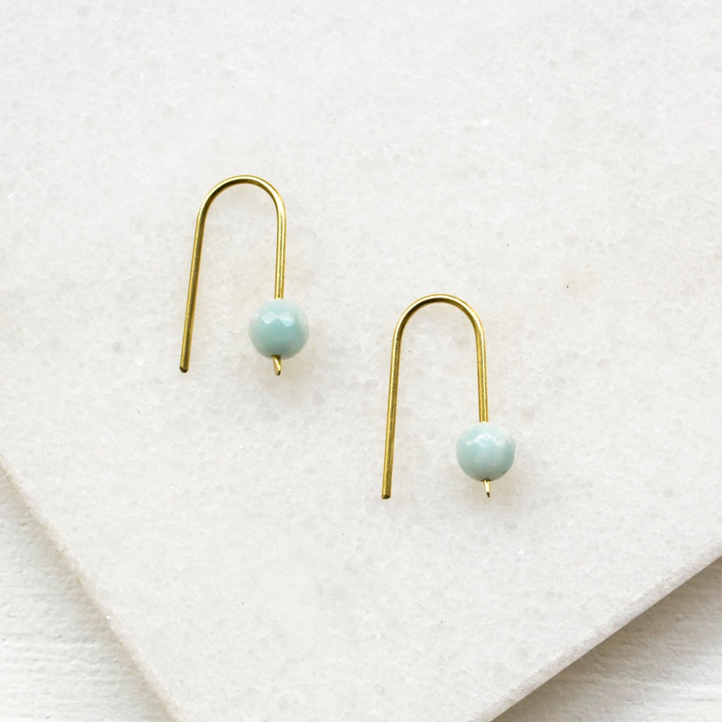 Amazonit Ohrbögen - Schmuck - Gudbling