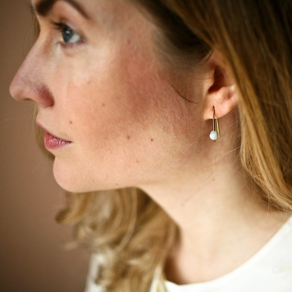 Grün Gefleckter Jaspis Ohrbögen - Schmuck - Gudbling