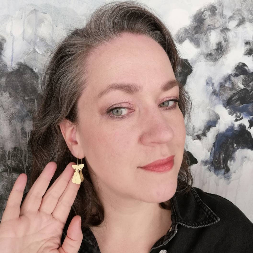 Drei Blätter Chandelier Ohrringe - Ohrring - Gudbling