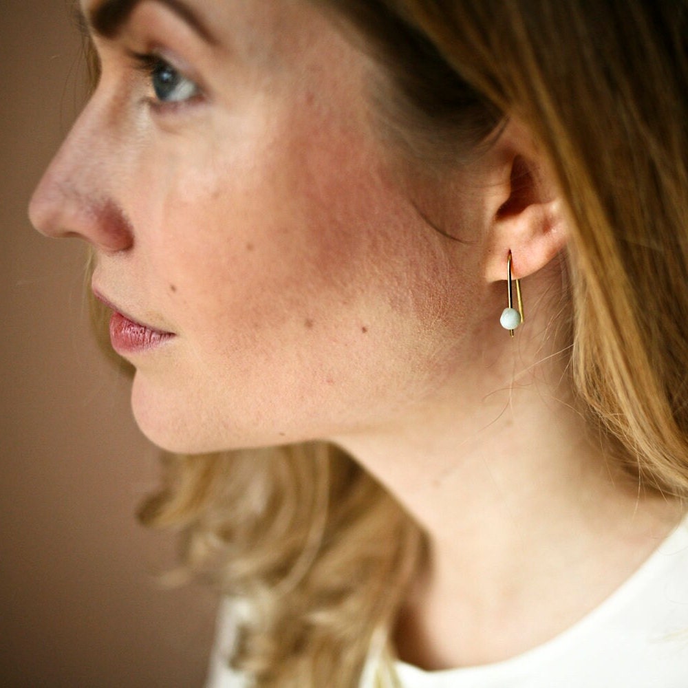 Weißer Türkis Ohrbögen - Ohrring - Gudbling