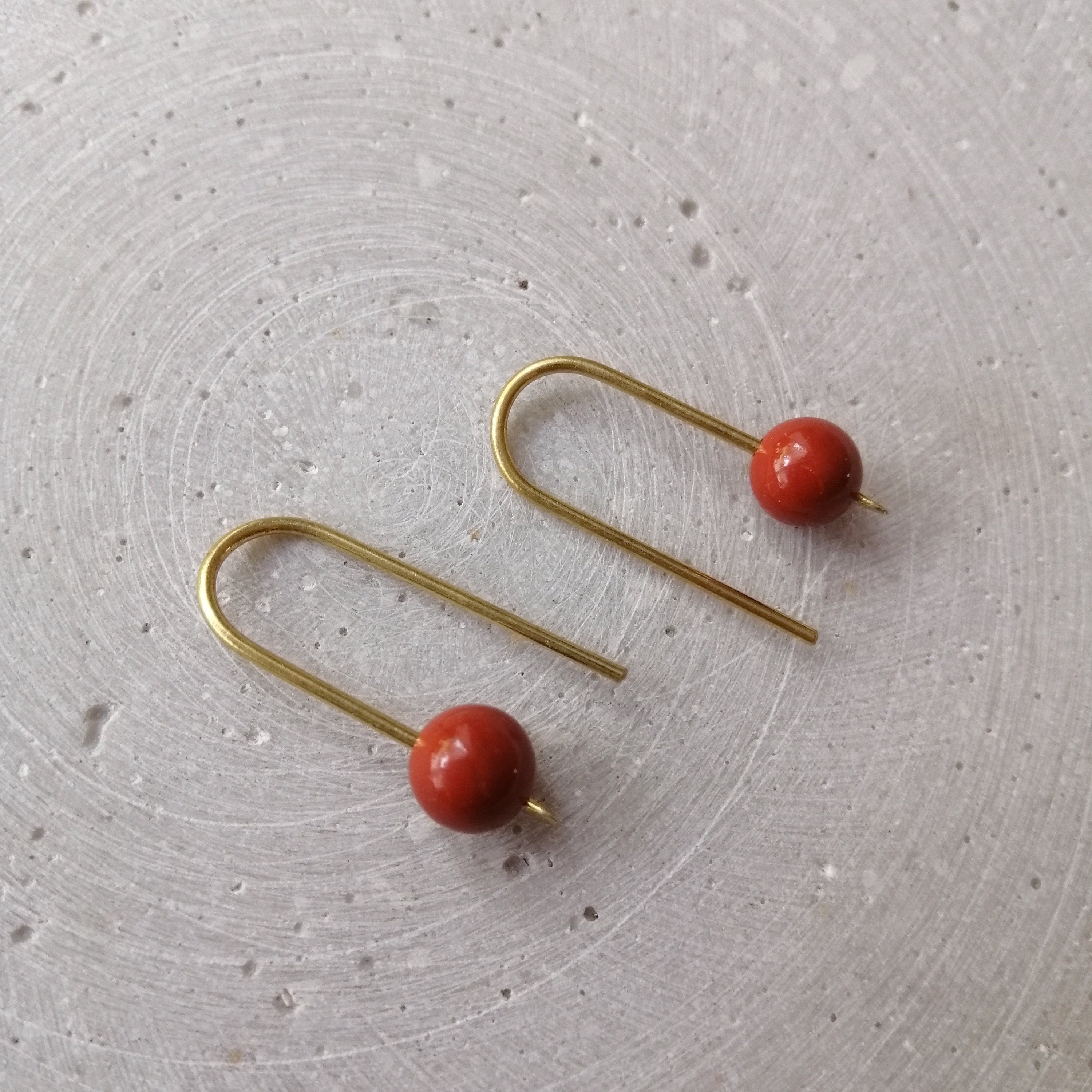 Roter Jaspis Ohrbögen - Ohrring - Gudbling