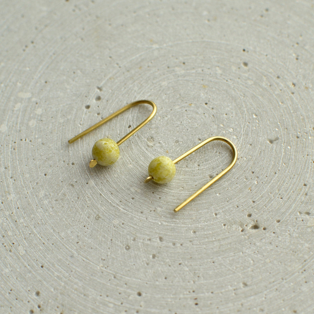 Gelber Türkis Ohrbögen - Ohrring - Gudbling