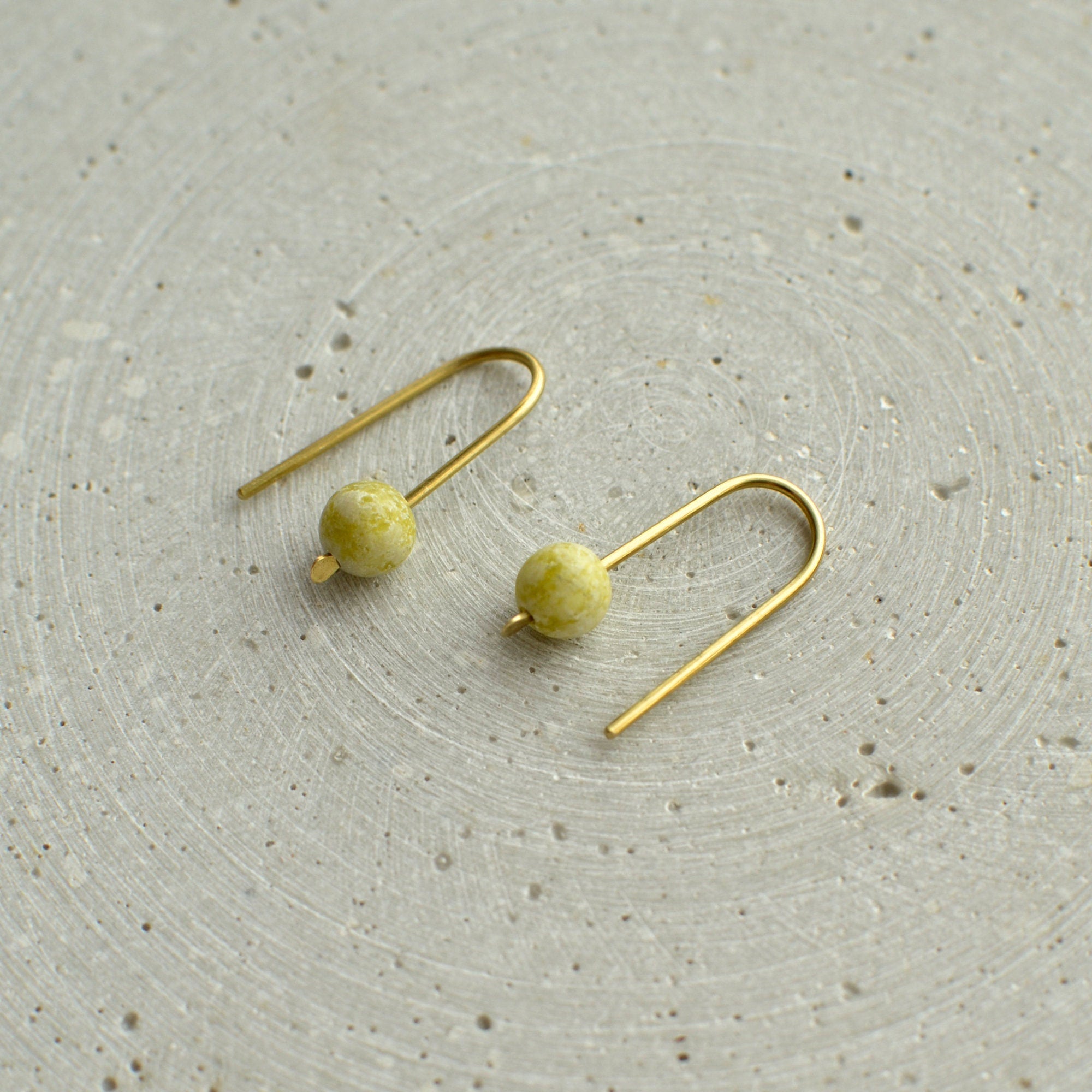 Gelber Türkis Ohrbögen - Ohrring - Gudbling