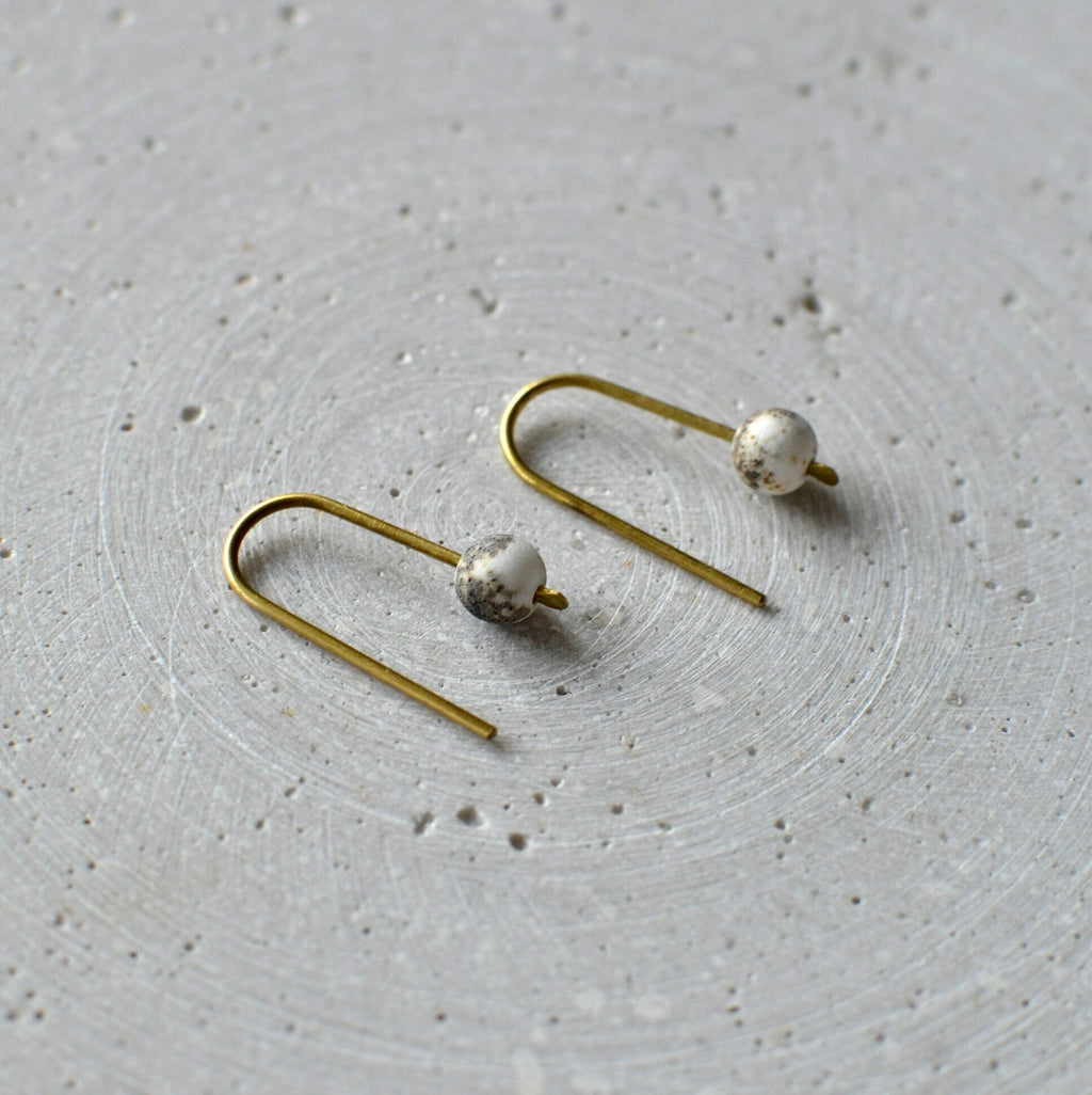 Weißer Türkis Ohrbögen - Ohrring - Gudbling