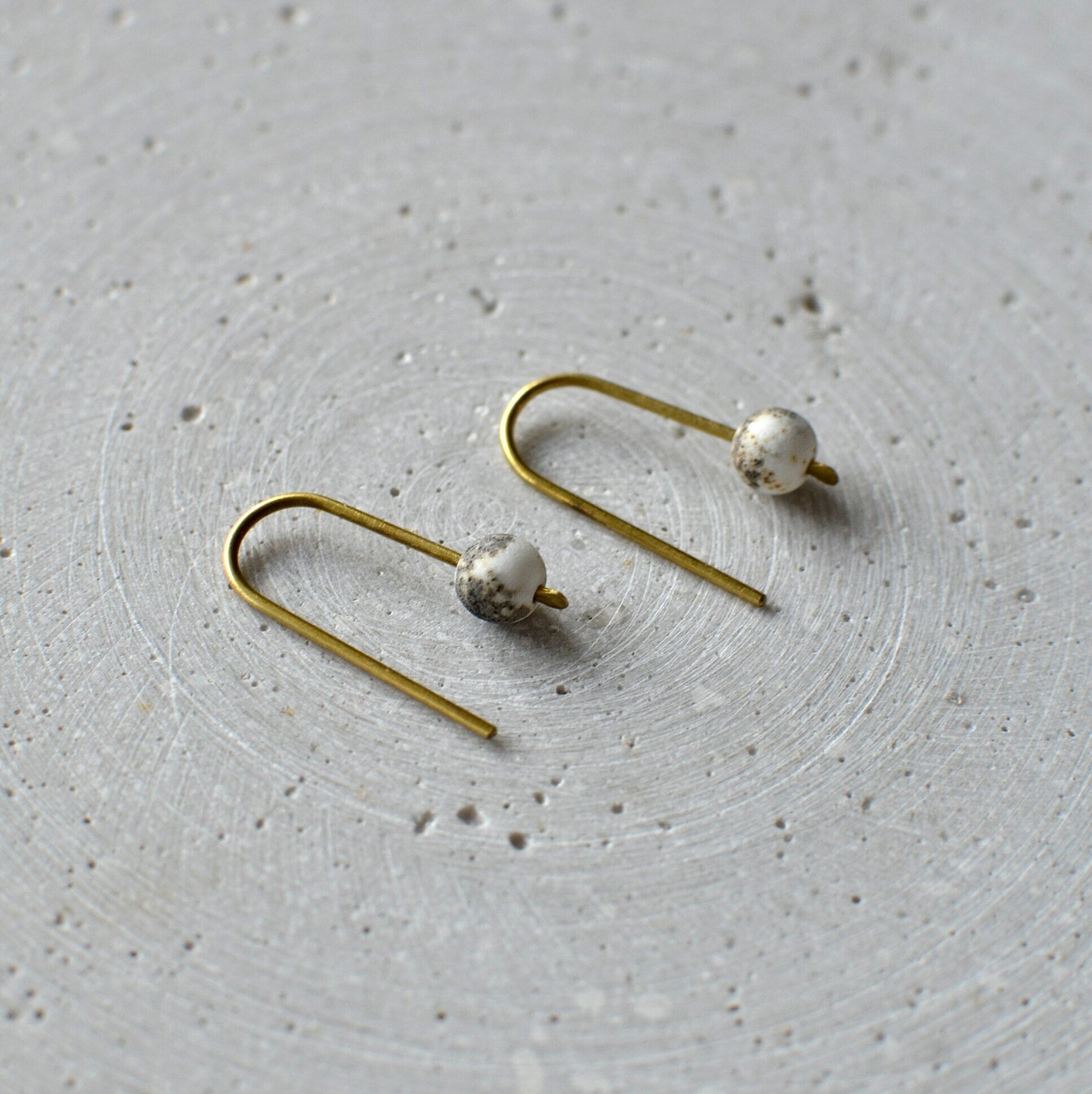 Weißer Türkis Ohrbögen - Ohrring - Gudbling