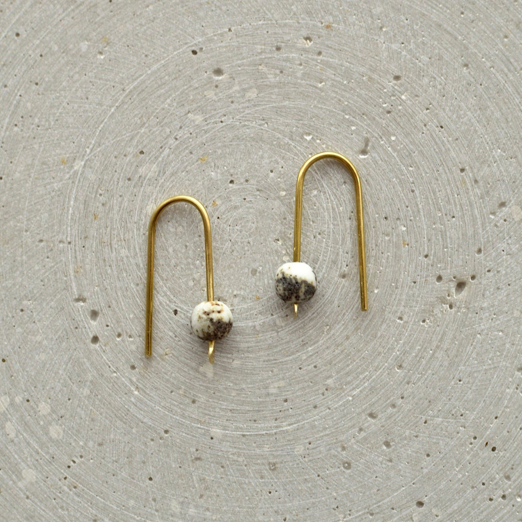 Weißer Türkis Ohrbögen - Ohrring - Gudbling