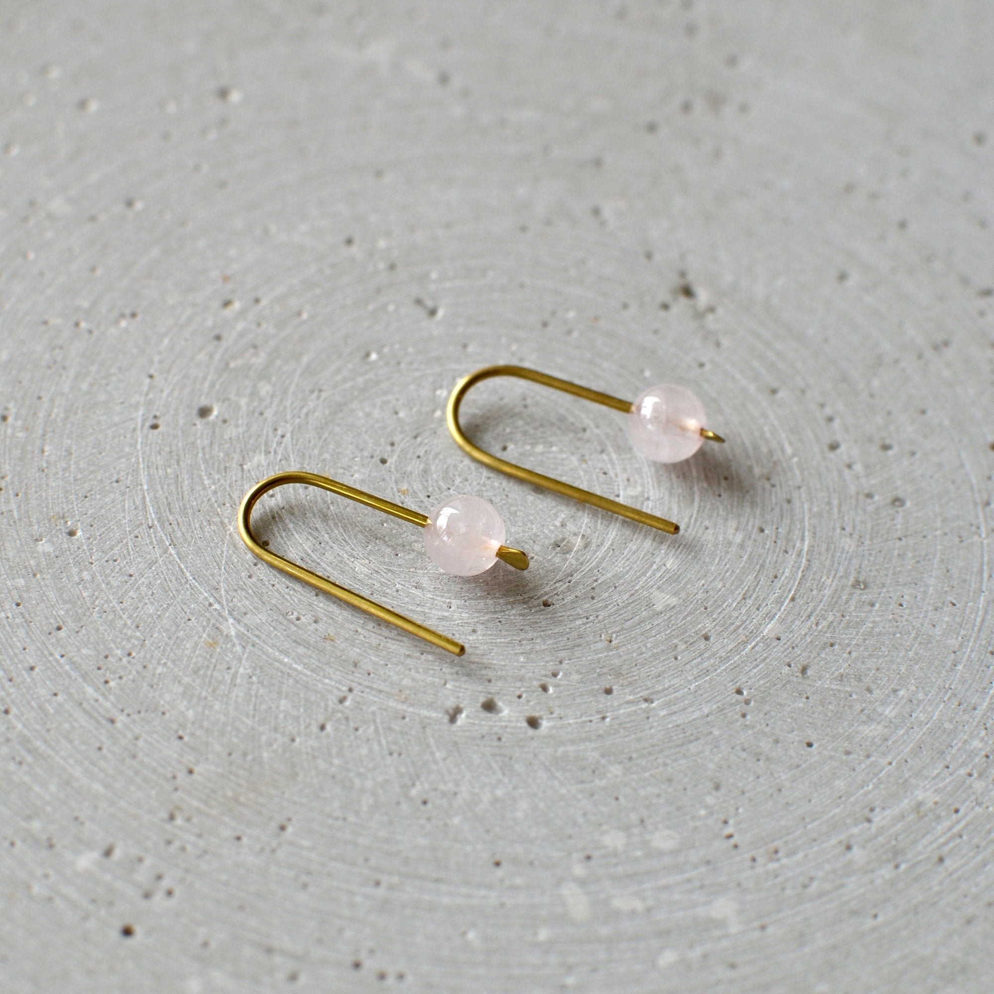 Rosenquarz Ohrbögen - Ohrring - Gudbling