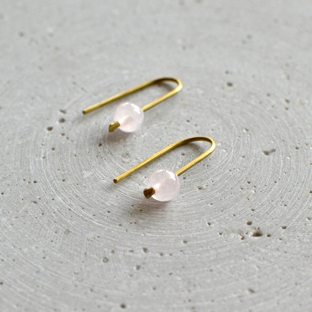 Rosenquarz Ohrbögen - Ohrring - Gudbling