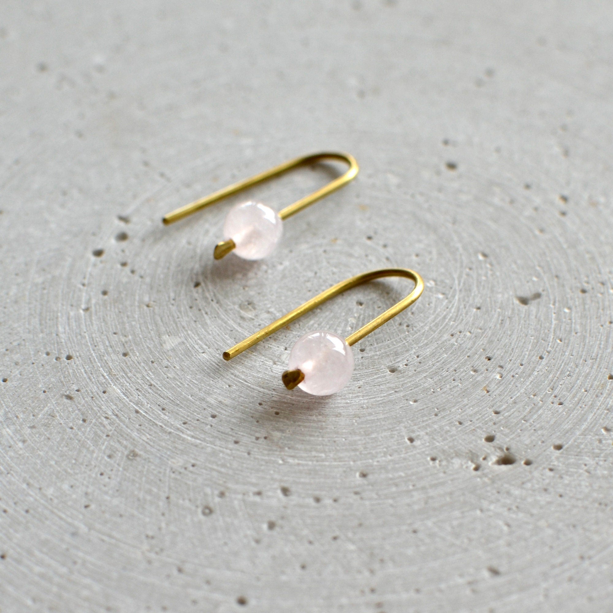 Rosenquarz Ohrbögen - Ohrring - Gudbling