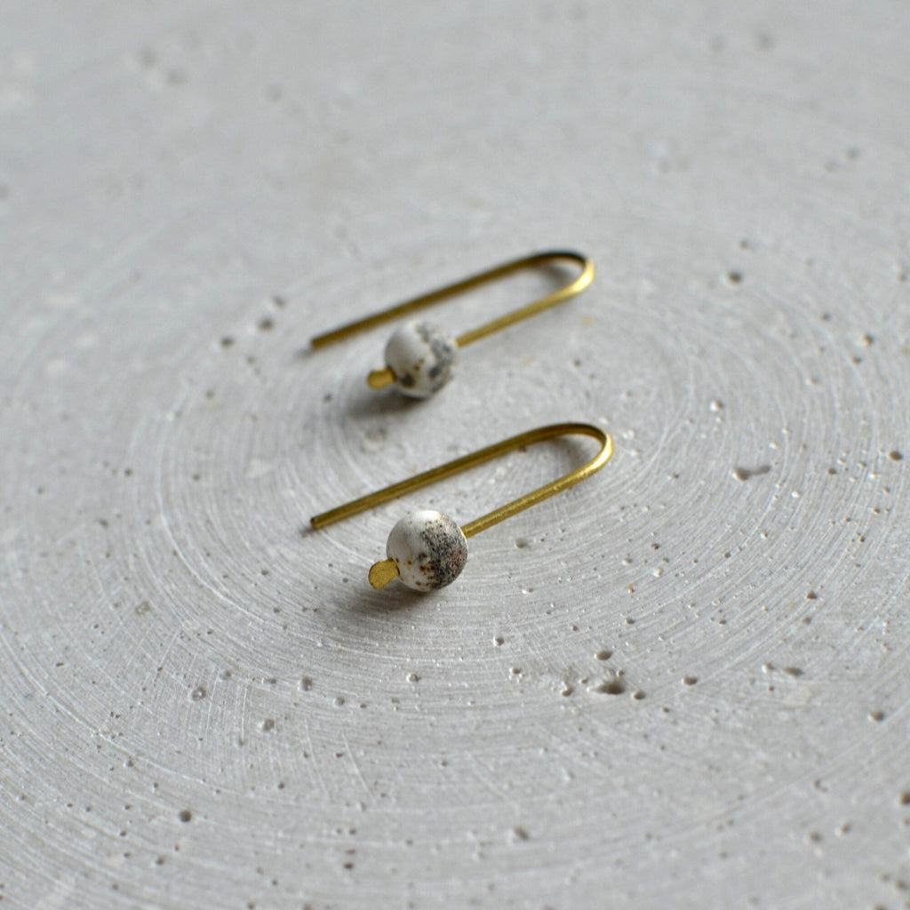 Weißer Türkis Ohrbögen - Ohrring - Gudbling