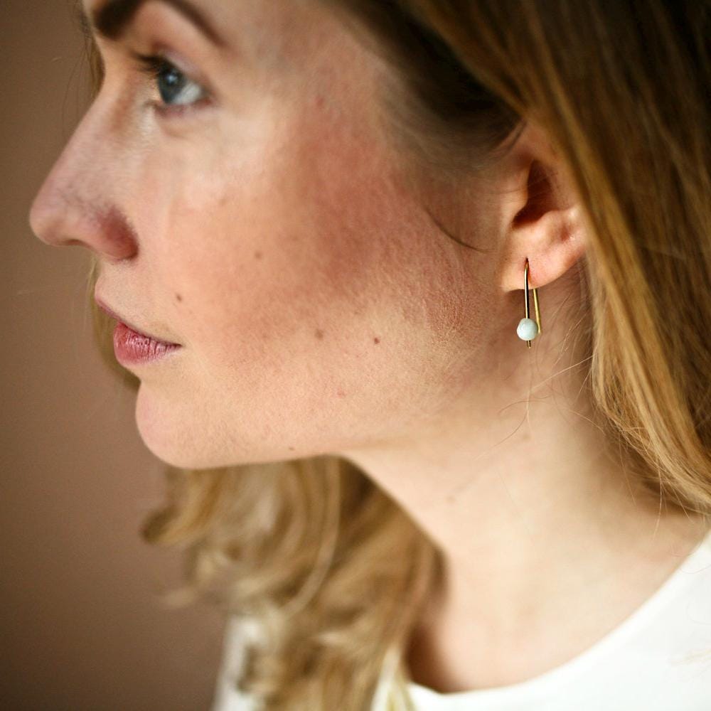 Amazonit Ohrbögen - Schmuck - Gudbling