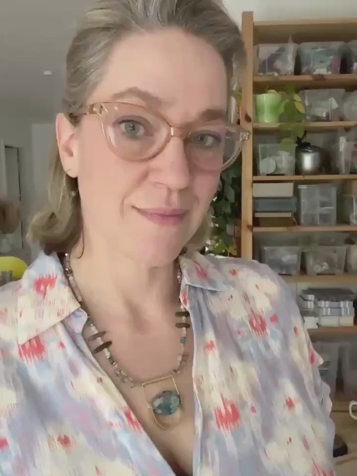 Apatit und Blumenachat Statement Kette