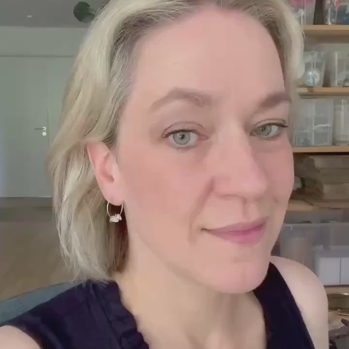 Messing Creolen mit Bergkristall
