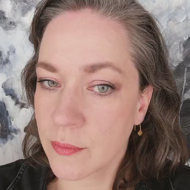 Mini Square Drop Earrings