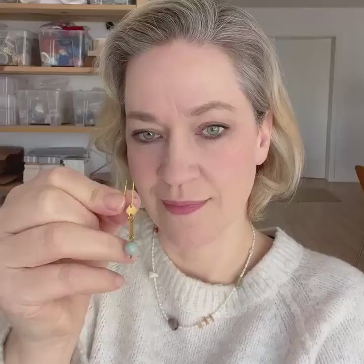 Geometric Amazonite Drop Earrings