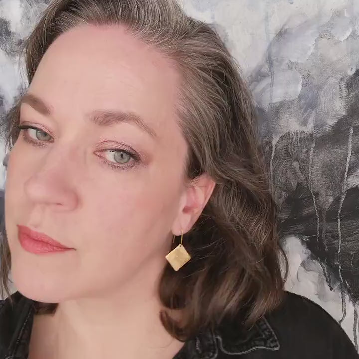 Large Square Drop Earrings