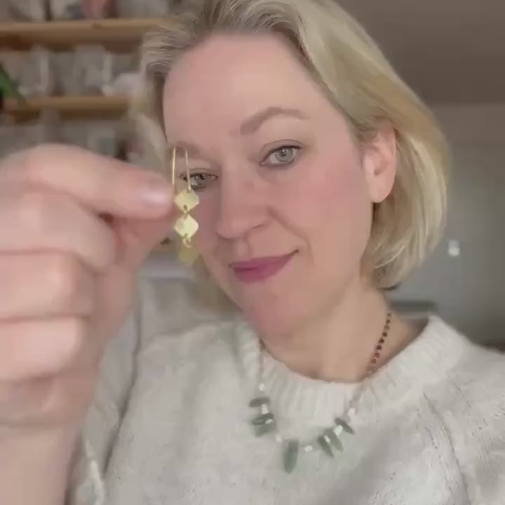 Long Square Drop Earrings